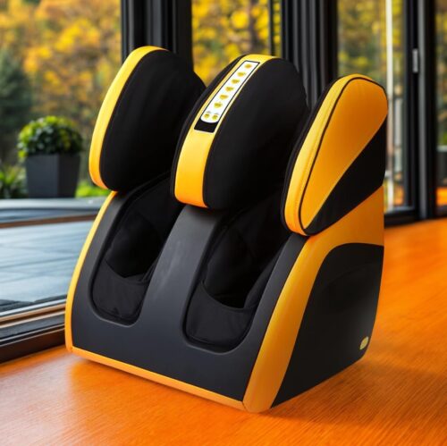 MASSEUR ELECTRIQUE POUR PIEDS JAMBES CUISSES ET GENOUX 3 INTENSITES ET MODES DE MASSAGE ET CHALEUR REGLABLE