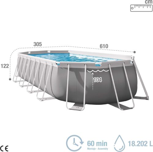 PISCINE OVALE TUBULAIRE 4.88X2.44