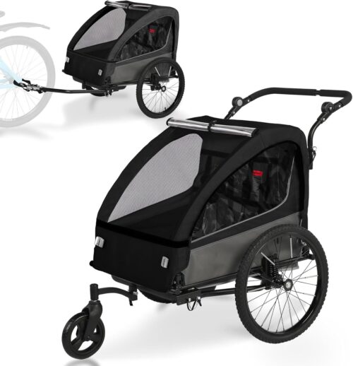 REMORQUE 2 EN 1 POUR ENFANTS PLIABLE AVEC ESPACE DE RANGEMENT
