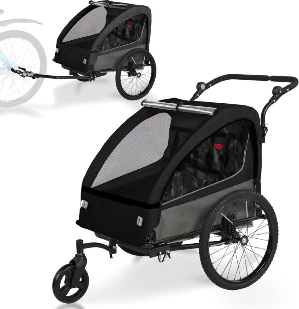 REMORQUE 2 EN 1 POUR ENFANTS PLIABLE AVEC ESPACE DE RANGEMENT
